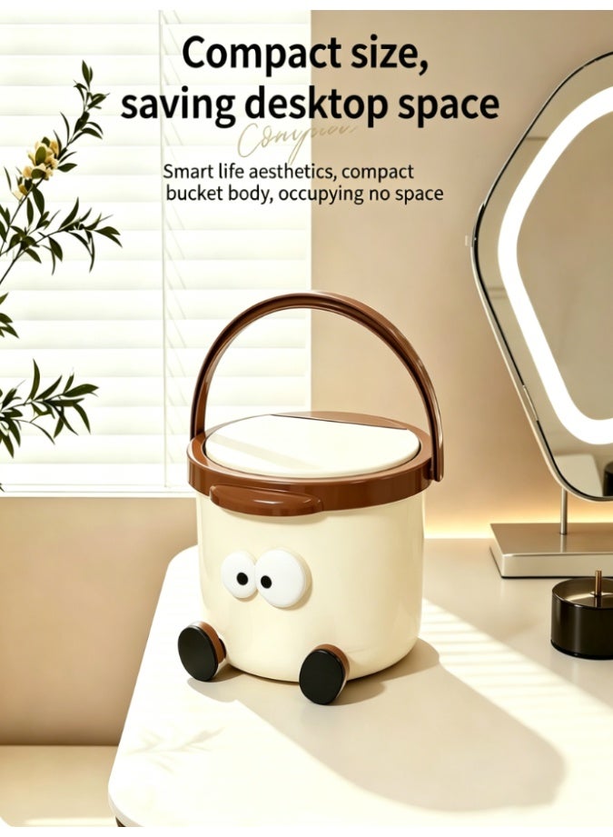 CityRiya-Long Small Tabletop Trash Can with Press Lid & Handle, Leak-Proof & Odor-Blocking Cute Mini Waste Bin for Home, Office, Desk, Bathroom, Kid’s Room, Lightweight & Portable (ZP-3990) - Image 5