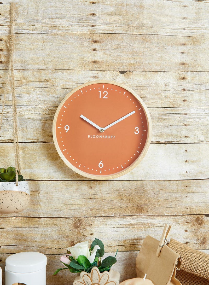Vitus Orange Wood Wall Clock