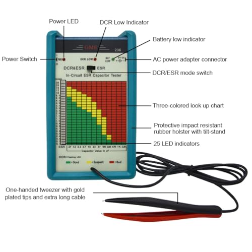 GME Professional in-Circuit ESR Capacitor Tester, Capacitance ESR Meter, Designed and Engineered in The USA - Image 5