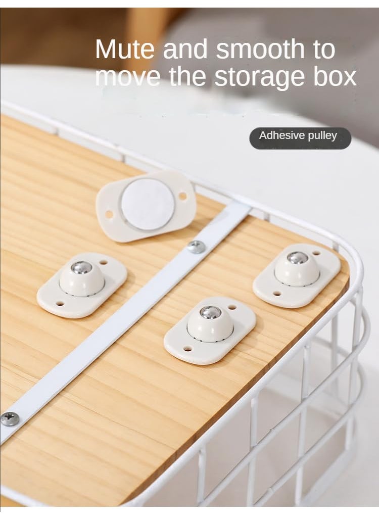 Onpalm Enterprise Onpalm Enterprise 8Pcs Self Adhesive Mini Swivel Casters WheelsUniversal Wheels at The Bottom of The Storage Box Swivel Caster Wheels 360 Degree Rotation Pulley for Furniture Various Storage Boxes  - Image 4