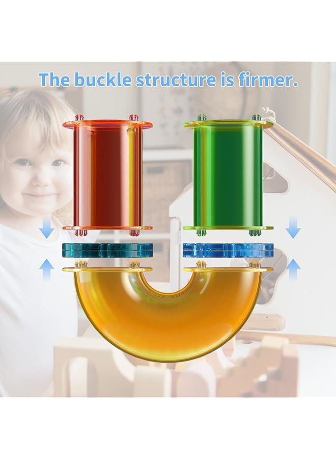 زيريفام مكعبات بناء مغناطيسية، بلاط مغناطيسي، مسار سباق الرخام، مكعبات بناء مغناطيسية، مجموعة مكعبات بناء ثلاثية الأبعاد، بناء تعليمي إبداعي، هدايا تعليمية للأطفال من سن 3 سنوات فما فوق (100 قطعة) - Image 4