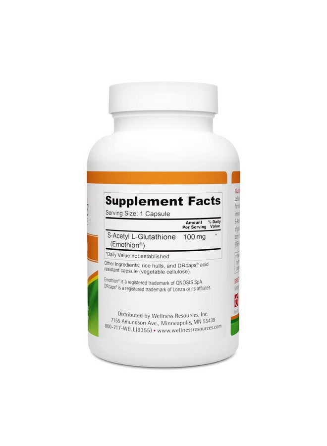 ويلنيس ريسورسز Wellness Resources Glutathione Ultra مع Emothion S-Acetyl Glutathione (100mg، 90 كبسولة) مضاد الأكسدة ذو الامتصاص الأعلى للخلايا والكبد والصحة المناعية - Image 2