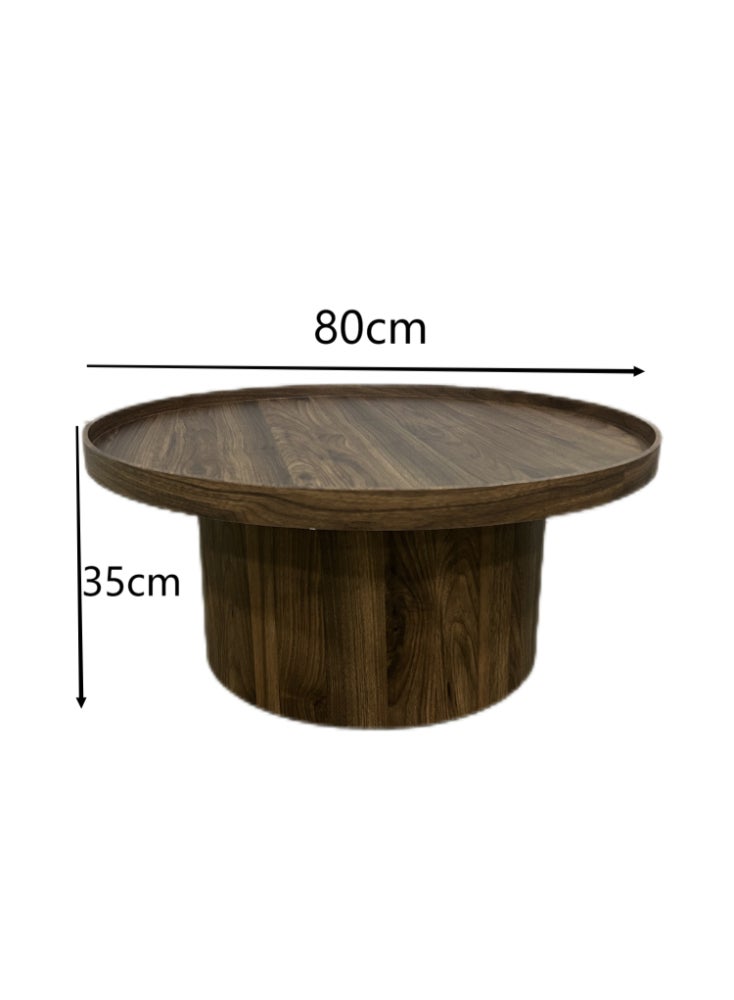 Miro Wooden Tea/Coffee Table Set in Brown, 80x35 cm for the Center Table and 50x55 cm for the Side Tables - Image 4