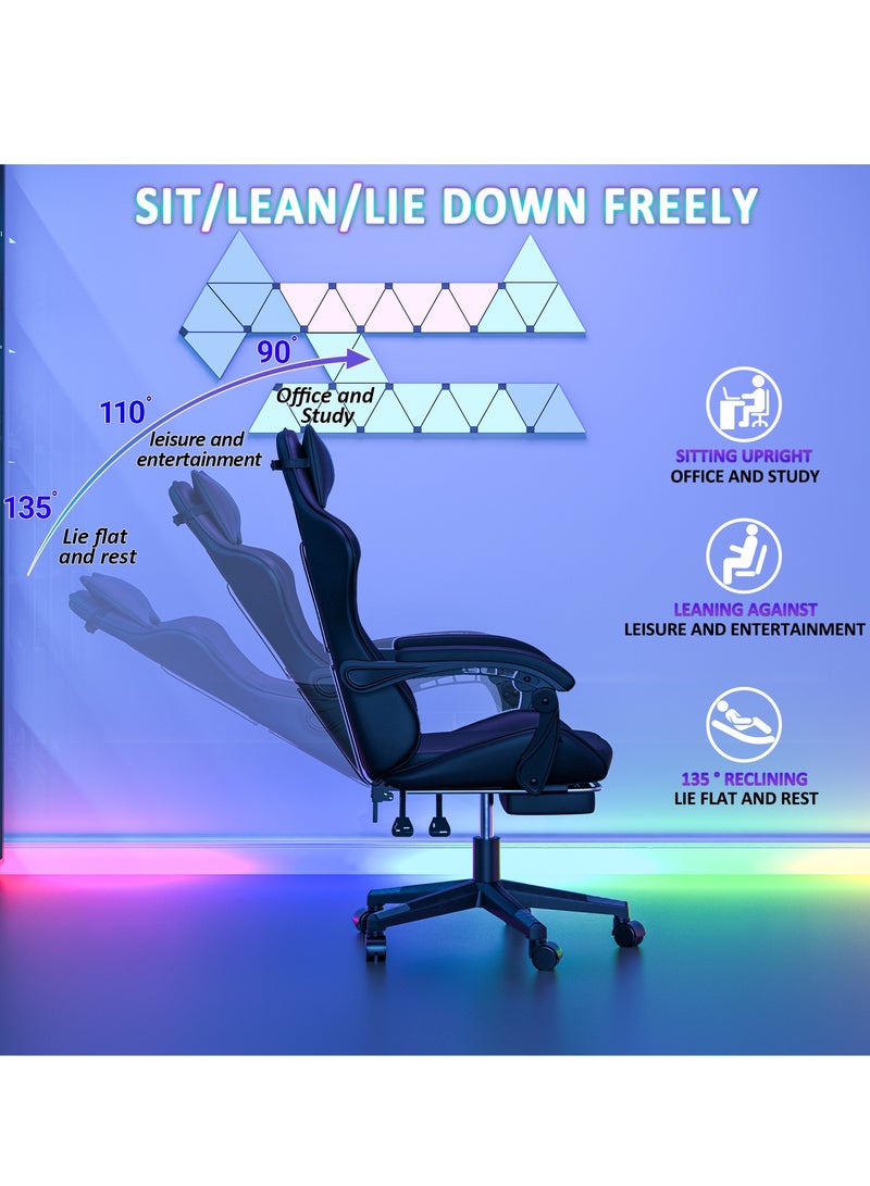 JANTENS Gaming Chair For Home and Office Ergonomic Chair for Adults High Back Reclining Function Computer Office PC Leather Chair Height and Angle Adjustable Neck and Lumbar Support Video Game Chair - Image 2