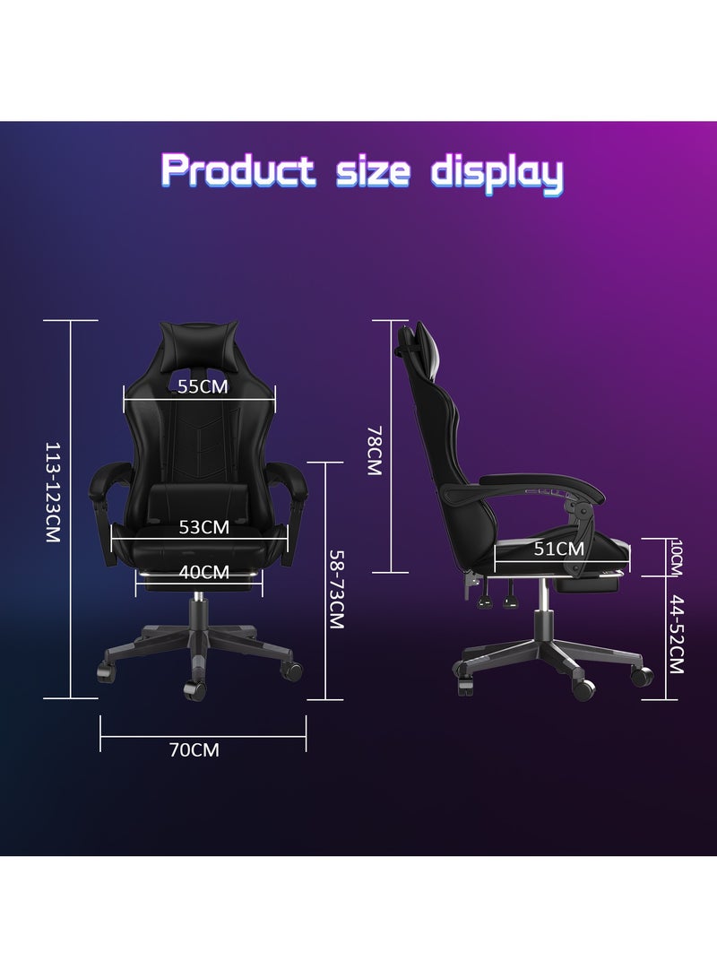 JANTENS Gaming Chair For Home and Office Ergonomic Chair for Adults High Back Reclining Function Computer Office PC Leather Chair Height and Angle Adjustable Neck and Lumbar Support Video Game Chair - Image 4