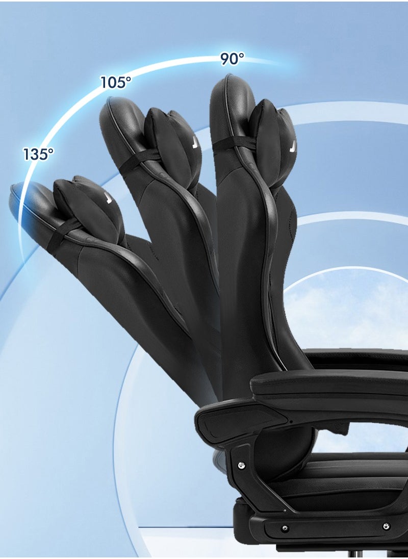 JANTENS - Gaming Chair For Home and Office Ergonomic Chair for Adults High Back Reclining Function Computer Office PC Leather Chair Height and Angle Adjustable Neck and Lumbar Support Video Game Chair - Image 1