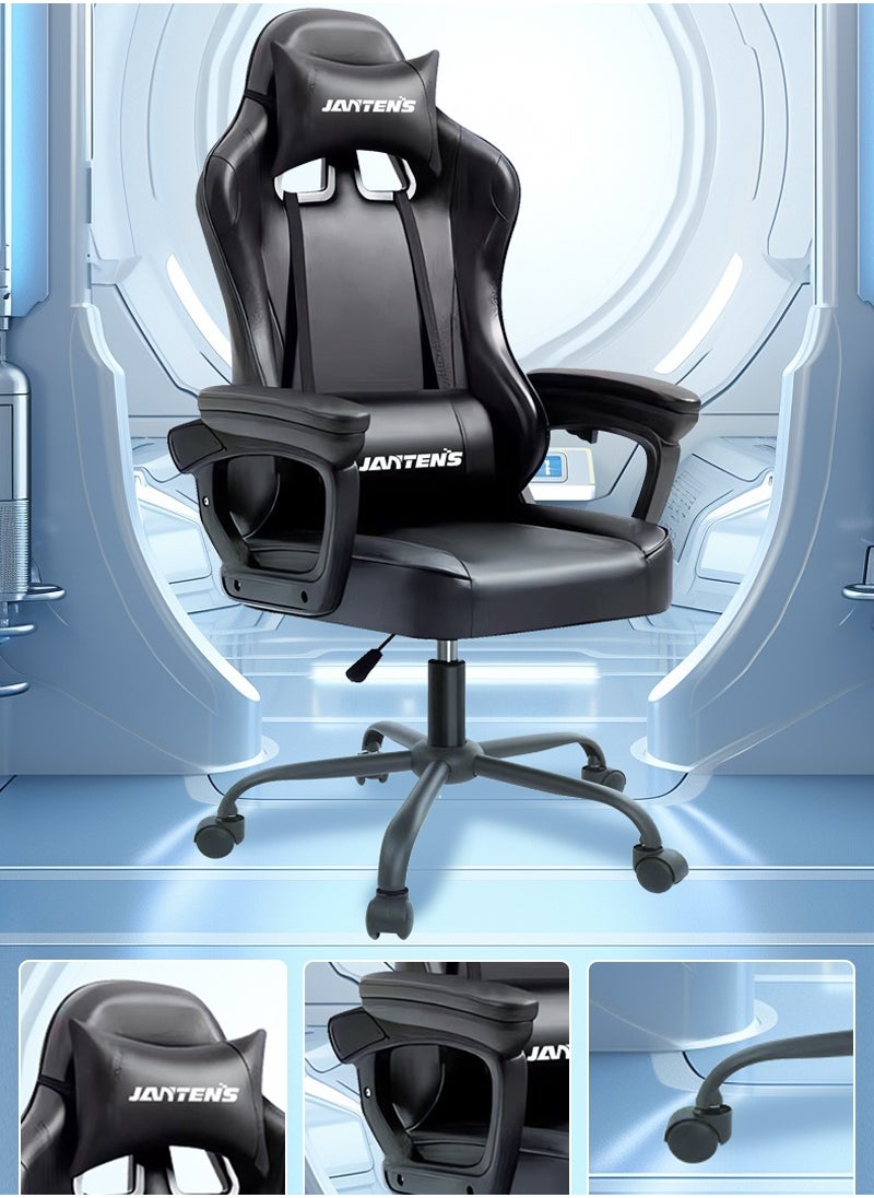 JANTENS - Gaming Chair For Home and Office Ergonomic Chair for Adults High Back Reclining Function Computer Office PC Leather Chair Height and Angle Adjustable Neck and Lumbar Support Video Game Chair - Image 1
