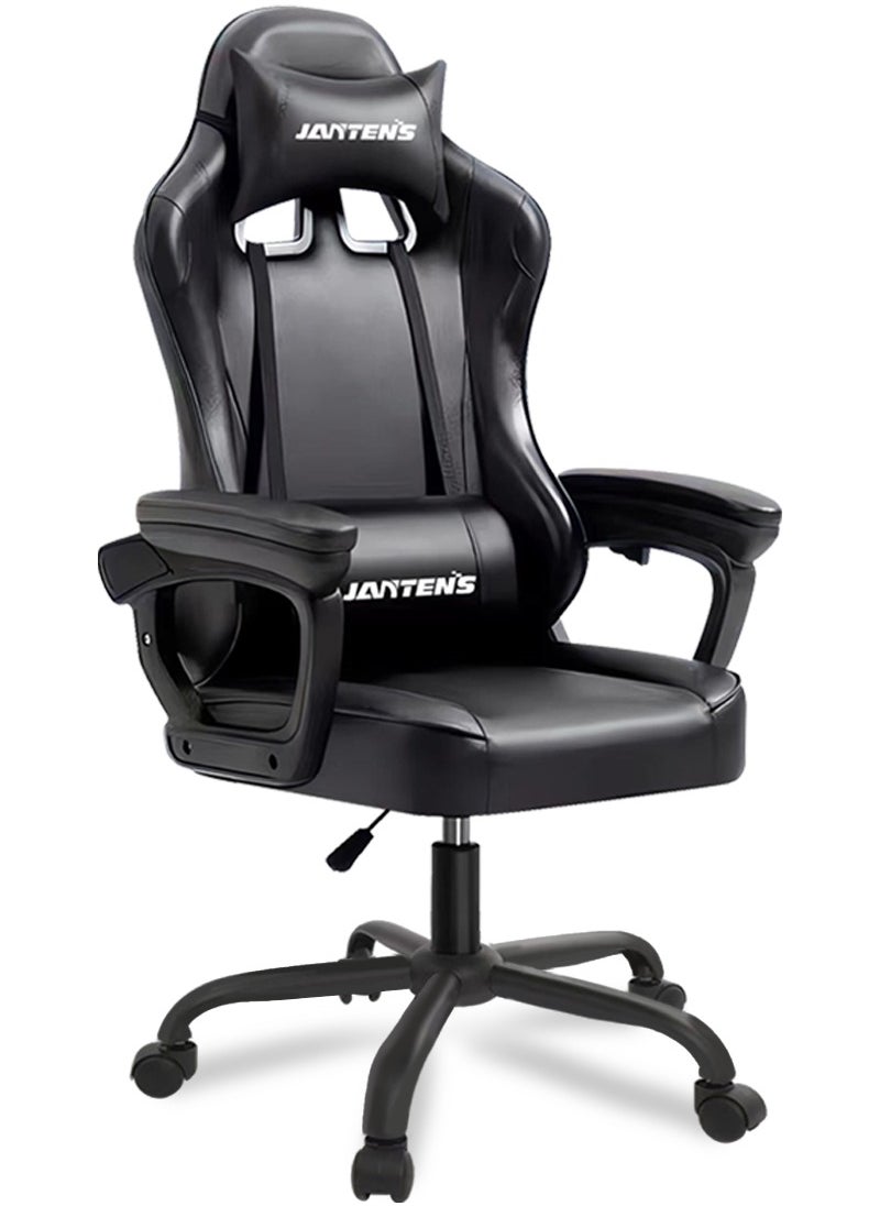 JANTENS - Gaming Chair For Home and Office Ergonomic Chair for Adults High Back Reclining Function Computer Office PC Leather Chair Height and Angle Adjustable Neck and Lumbar Support Video Game Chair - Image 1