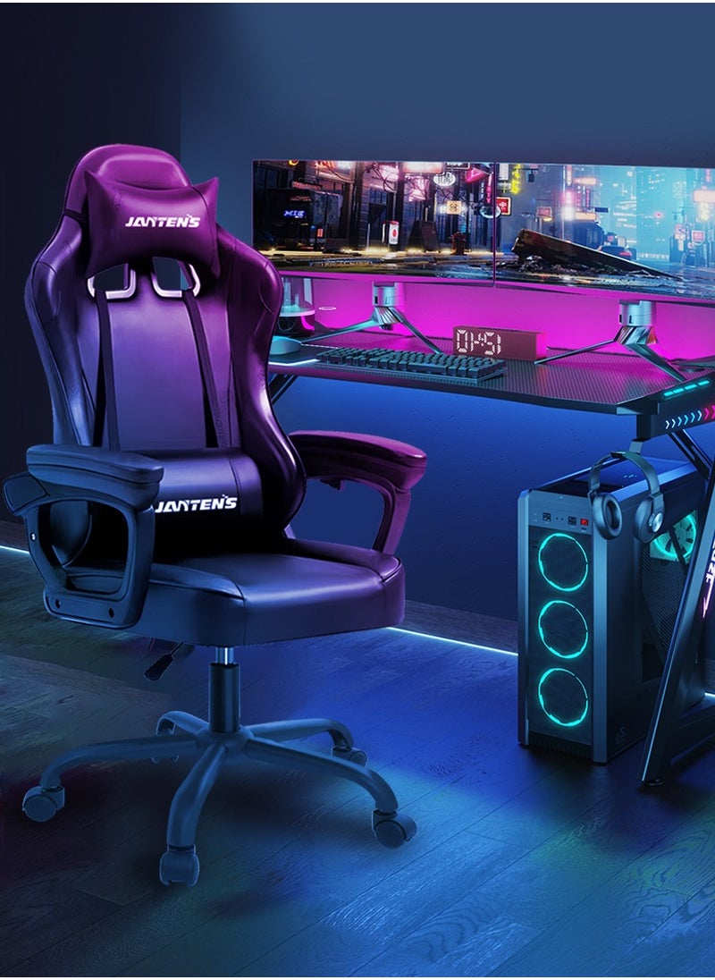 JANTENS - Gaming Chair For Home and Office Ergonomic Chair for Adults High Back Reclining Function Computer Office PC Leather Chair Height and Angle Adjustable Neck and Lumbar Support Video Game Chair - Image 1