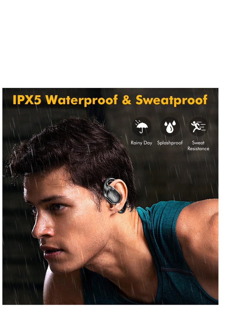 Excefore - Wireless Earbuds Bluetooth Earphones, with Wireless Charging Case, Bone-conduction Over-Ear Headphones with Earhooks, Built in Noise Cancellation Mic, IP5 Waterproof for Sports Running - Image 1