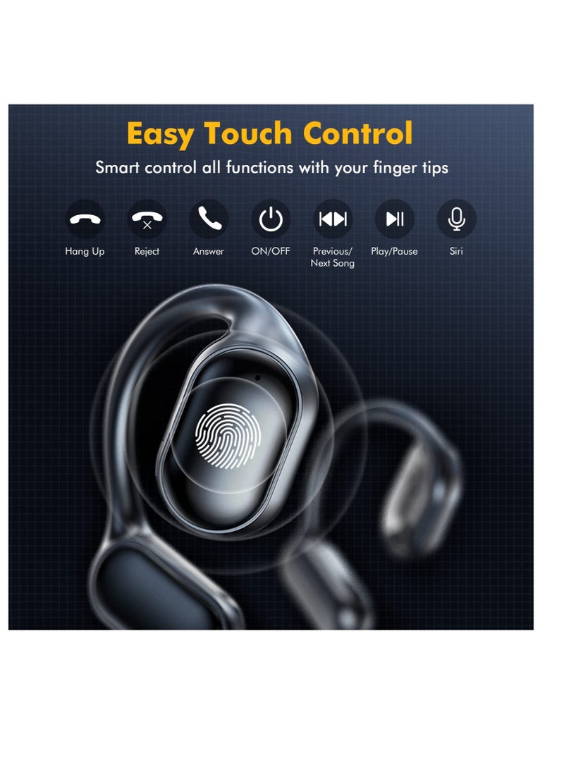 Excefore - Wireless Earbuds Bluetooth Earphones, with Wireless Charging Case, Bone-conduction Over-Ear Headphones with Earhooks, Built in Noise Cancellation Mic, IP5 Waterproof for Sports Running - Image 1