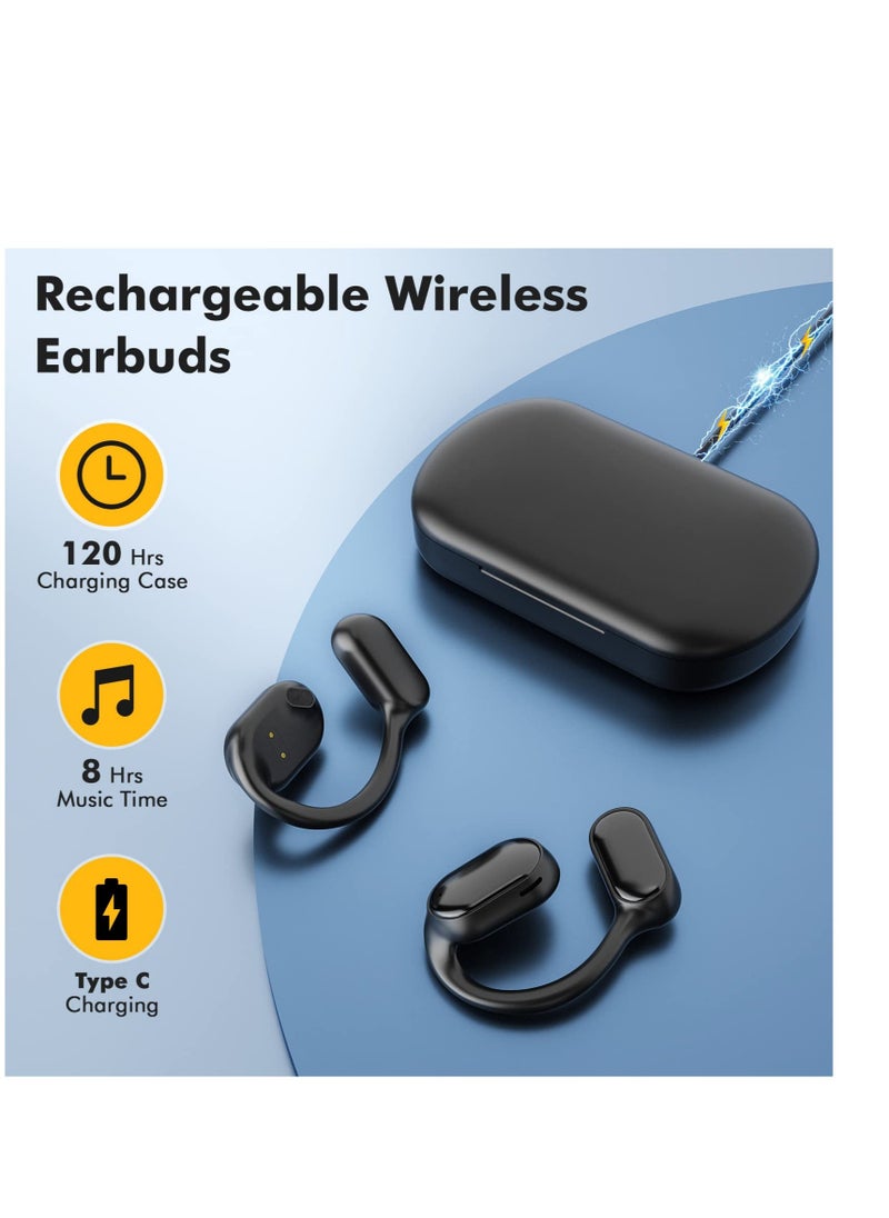 Excefore - Wireless Earbuds Bluetooth Earphones, with Wireless Charging Case, Bone-conduction Over-Ear Headphones with Earhooks, Built in Noise Cancellation Mic, IP5 Waterproof for Sports Running - Image 1
