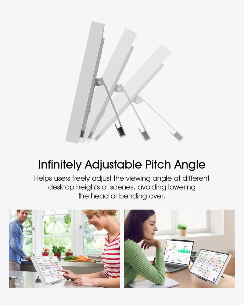LANGZIHT Adjustable Desktop Stand Compatible with Skylight Calendar 15'' (Gen 1) – Heavy-Duty Metal, Infinite Tilt Adjustment – Premium Accessory for Digital Calendar (Not Compatible with 15 Inch Gen 2) - Image 4