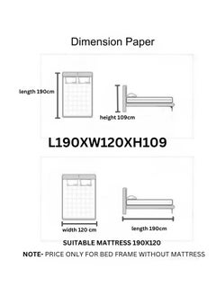 Wooden Steel Double Size Bed Cherry Brown Legs -120 x 190 cm SB-double - pzsku/Z61102177D131F272366CZ/45/_/1720105110/8e27ed04-387c-40fe-8a5a-9ccde0606a0b