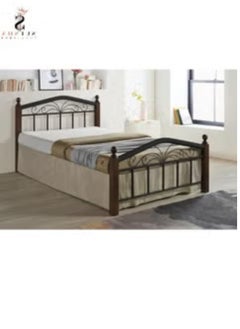 Wooden Steel Double Size Bed Cherry Brown Legs -120 x 190 cm SB-double - pzsku/Z61102177D131F272366CZ/45/_/1720105130/315bcdb0-6e4d-451c-a0d4-1771c08bf662