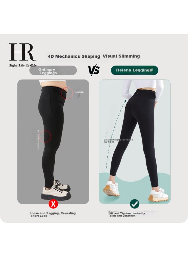 HR Helena Shark Leggings For Women, High-waisted Slimming Tummy Control Lifting Shaping Pants, Obsidian Black, XL - Image 3