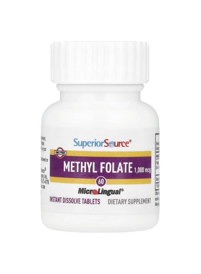 Superior Source, Methyl Folate, 1,000 mcg, 60 Instant Dissolve Tablets - Image 3