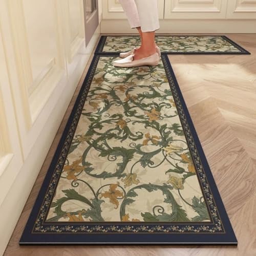 Proxin Anti Fatigue Kitchen Rug Sets 2 Piece Non Slip Kitchen Mats for Floor Cushioned Kitchen Rugs & Mats Waterproof Comfort Standing Mat Runner for Kitchen,Home Office,Sink,Laundry - Image 1