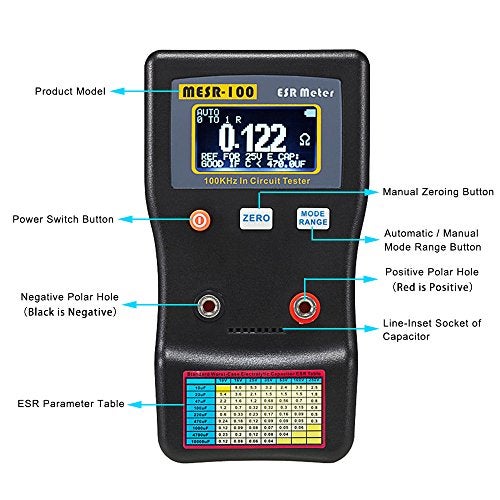Signstek MESR-100 V2 Auto Ranging in Circuit ESR Meter Capacitor Tester/Low Ohm Meter Up to 0.01 to 100R, Support in Measuring Capacitance Resistance Circuit - Image 4