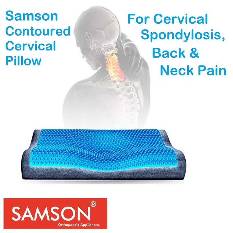 Samson وسادة سامسون الطبية المنحنية لدعم الرقبة والظهر - مصممة بشكل مريح، رغوة PU عالية الكثافة، شعور ناعم ومريح ومظهر فخم (20 بوصة طول x 13 بوصة عرض x 5 بوصة ارتفاع) (عالمي) - Image 5