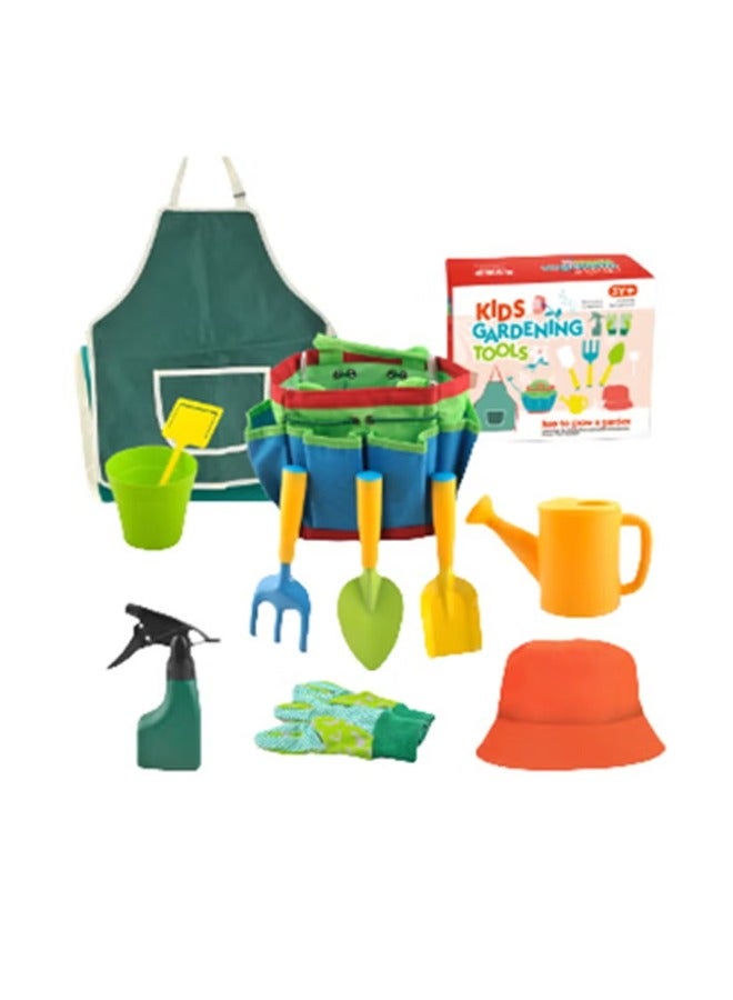EHOME Little Gardener Tool Set with Garden Tools Bag for Kids Gardening - Kit includes Watering Can, Children Gardening Gloves, Shovel, Rake, Fork and Garden Tote Bag-Children Gardening All in One Kit - Image 1