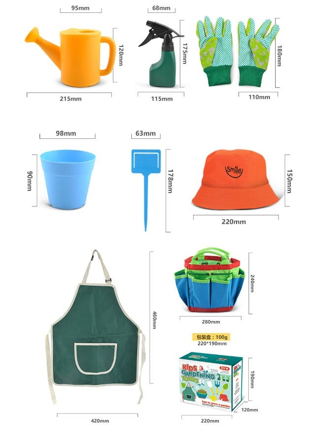 EHOME Little Gardener Tool Set with Garden Tools Bag for Kids Gardening - Kit includes Watering Can, Children Gardening Gloves, Shovel, Rake, Fork and Garden Tote Bag-Children Gardening All in One Kit - Image 5