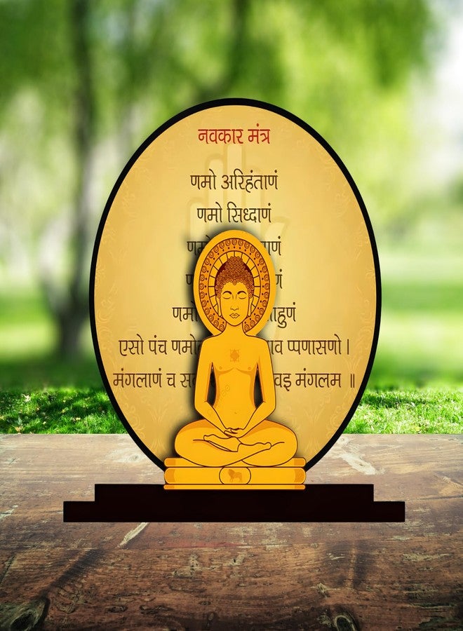 GIFTODAY Mahaveer Jain Swami Idol for Car Dashbord Accessories Murti Statue for Home Decor, Pooja Room, Office Desk, Study Table Showpiece Gift Item (Wooden, Multicolor, 5cm x 4cm) - Image 4