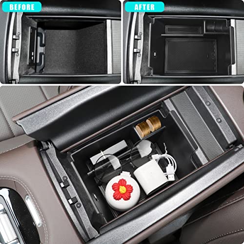 MARCHFA Center Console Organizer Compatible for 2020-2023 2024 2025 Benz GLE 350 450 W167 53 AMG Accessories Armrest Tray Organizer Insert Storage Box for GLS 450 2020 2021 2022 (Black) - Image 2
