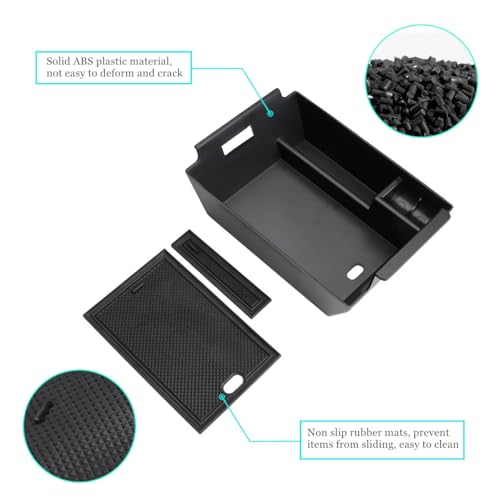 MARCHFA Center Console Organizer Compatible for 2020-2023 2024 2025 Benz GLE 350 450 W167 53 AMG Accessories Armrest Tray Organizer Insert Storage Box for GLS 450 2020 2021 2022 (Black) - Image 3