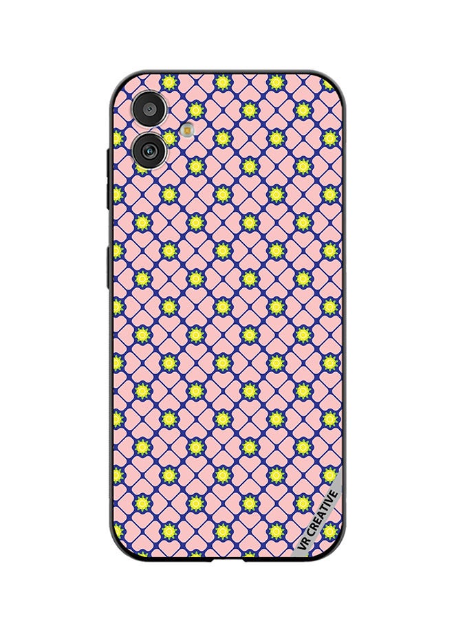 VR CREATIVE Protective Case Cover For Samsung Galaxy F14 Abstract Clover Leaves Geometric Retro Design Multicolour - Image 1