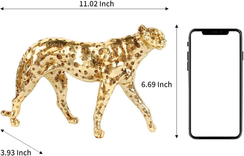 Baoblaze Vintage Ornate Round Photo Frame with Gold Cheetah Animal Sculpture European Decorative Tabletop Centerpiece for Wedding Gift and Home Office Decor - Image 4