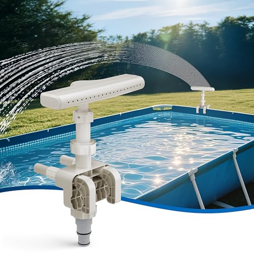 MUSCCCM Pool Fountain for Above Ground Pools, Pool Sprinkler Upgraded 360° Adjustable Spray, Pool Water Fountain Swimming Accessories, Cooling & Relaxation (Beige) - Image 1