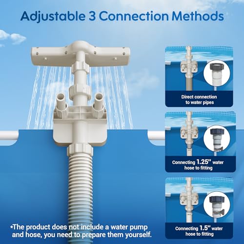 MUSCCCM Pool Fountain for Above Ground Pools, Pool Sprinkler Upgraded 360° Adjustable Spray, Pool Water Fountain Swimming Accessories, Cooling & Relaxation (Beige) - Image 4
