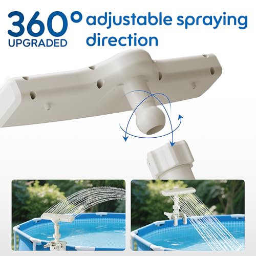MUSCCCM Pool Fountain for Above Ground Pools, Pool Sprinkler Upgraded 360° Adjustable Spray, Pool Water Fountain Swimming Accessories, Cooling & Relaxation (Beige) - Image 3