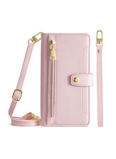 Case Cover For For OnePlus Ace Racing Sheep Texture Cross-body Zipper Wallet Leather Phone Case(Pink)