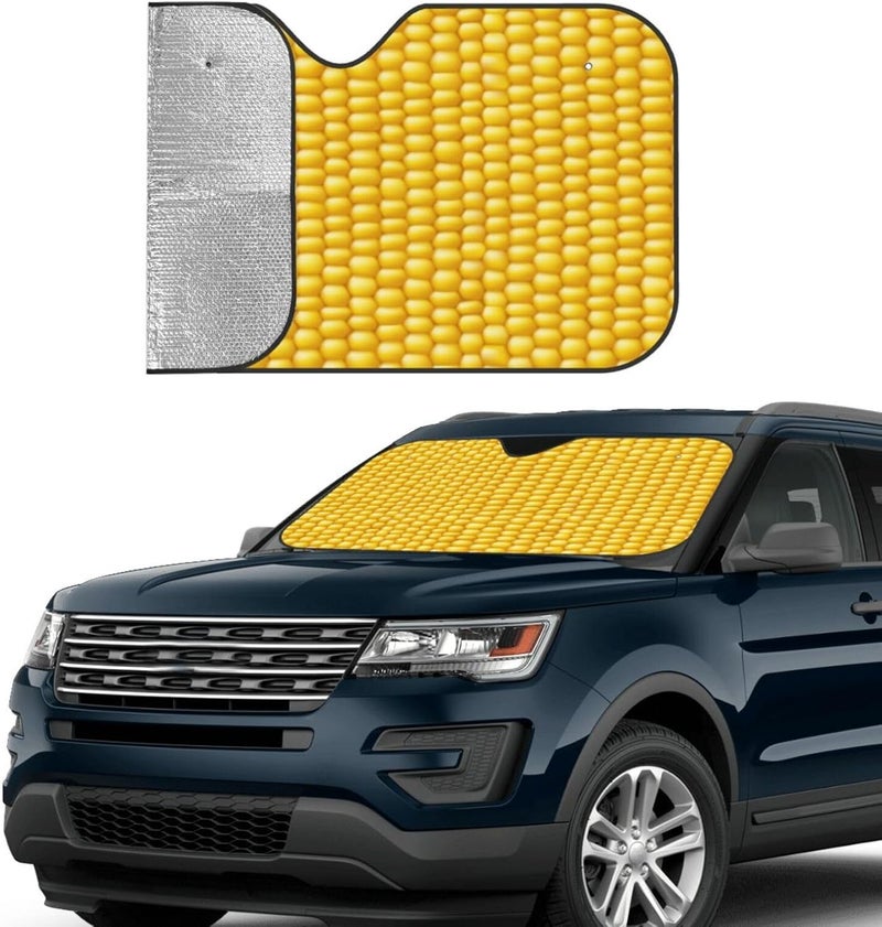 Corn Cob Background Car Windshield Sun Shade, Keeps Interior Cool, Foldable Sun Visor Protector, Fits Cars Trucks SUVs Small - Image 3
