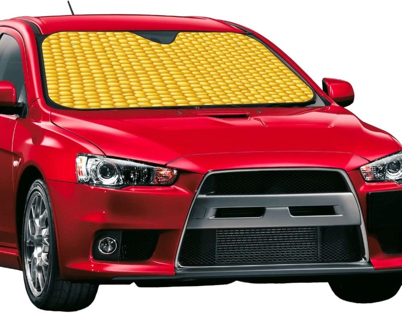 Corn Cob Background Car Windshield Sun Shade, Keeps Interior Cool, Foldable Sun Visor Protector, Fits Cars Trucks SUVs Small - Image 2