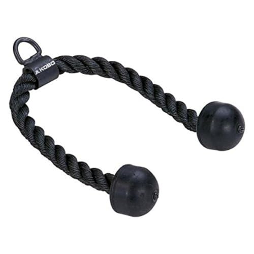 Kobo Tricep Rope for Gym : Tricep Rope Cable Attachment : Tricep Rope Cable Cross D Handle, Seated Row Grip, V Tricep Press Down Bar and Straight LAT Bar (Imported) - Image 1