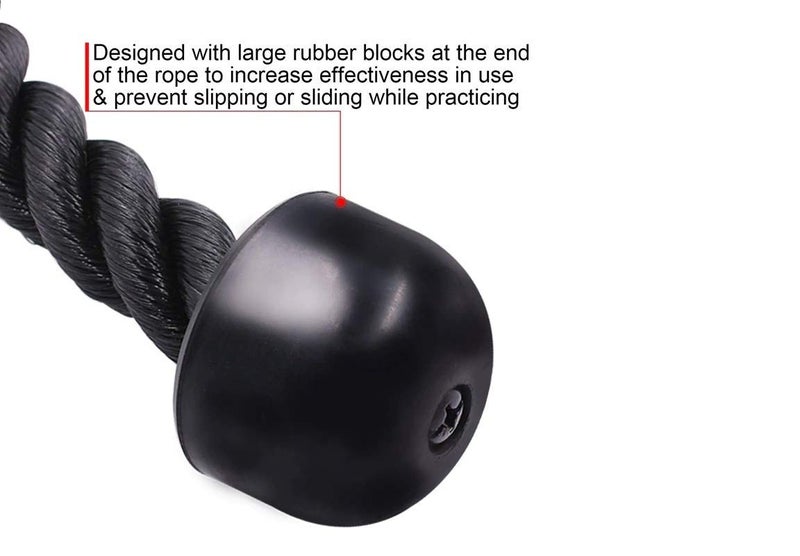 Kobo Tricep Rope for Gym : Tricep Rope Cable Attachment : Tricep Rope Cable Cross D Handle, Seated Row Grip, V Tricep Press Down Bar and Straight LAT Bar (Imported) - Image 2