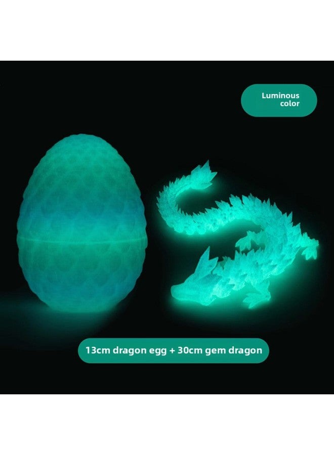 3D Printing Dragon Egg Toy Ornaments Full Joint Activities Internet Red Creative Small Hand-made Fish Tank Landscape-Color:3D Dragon Egg-Luminous Dragon  - Image 1