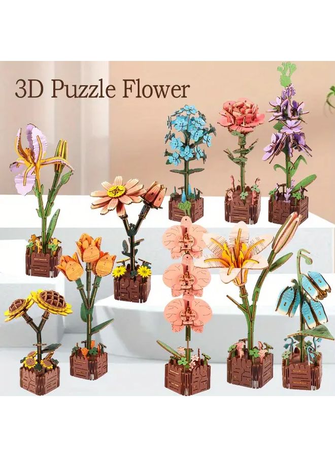 Lily Of The Valley 3D Wooden Puzzle Educational STEM Toy Desktop Decor - Image 2