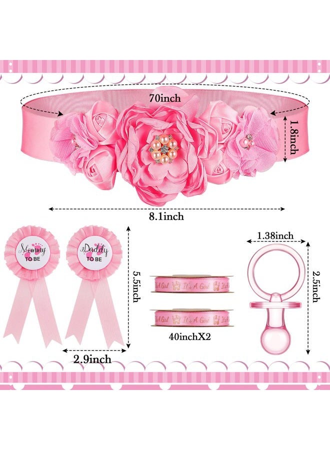 Konohan 53 Pcs Baby Shower Favors for Boy Maternity Flower Sash Belt Blue Large Acrylic Pacifier Mom to Be Dad to Be Badge Pin It's a Boy Ribbon for Boy Baby Shower Gender Reveal Pregnancy Wedding - Image 2