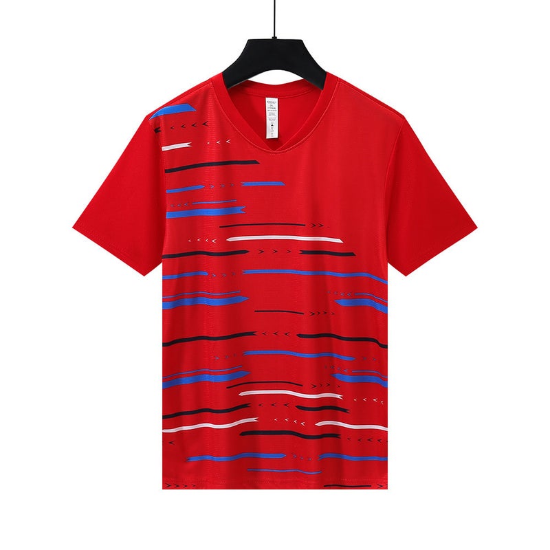 Generic Badminton Pants Autumn and Winter Quick-Drying Short Badminton Sportswear Cultural Shirt Suit Sweat-Absorbent Badminton Suit with Printing 23 red