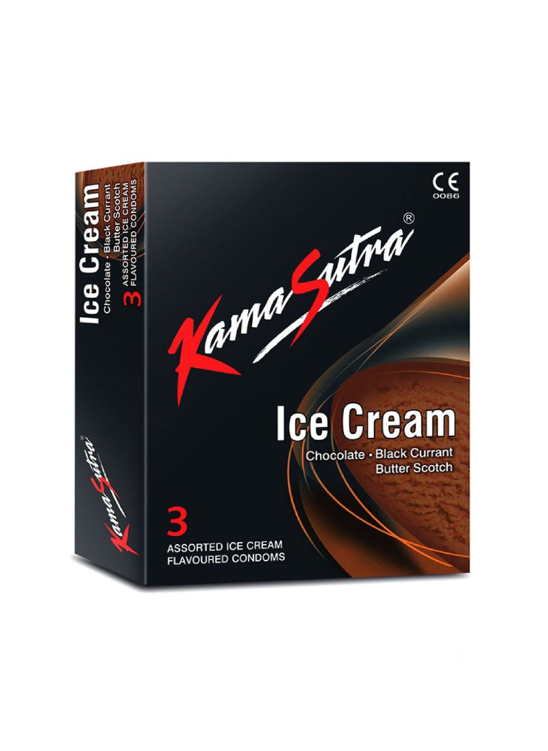 KamaSutra Ice Cream Chocolate Condoms – 3 Count | Flavored Pleasure
