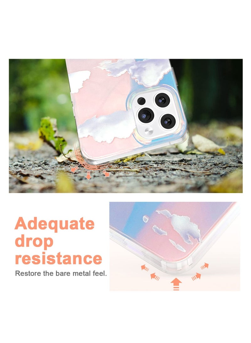 Y&D Cute Clear Holographic Designed for iPhone 14 Pro Max Case 6.7 inch 5G 2022 ReleasedShockproof Protective Phone Cases Slim Cover White Aesthetic Glitter Design WomenGirls " - Image 4