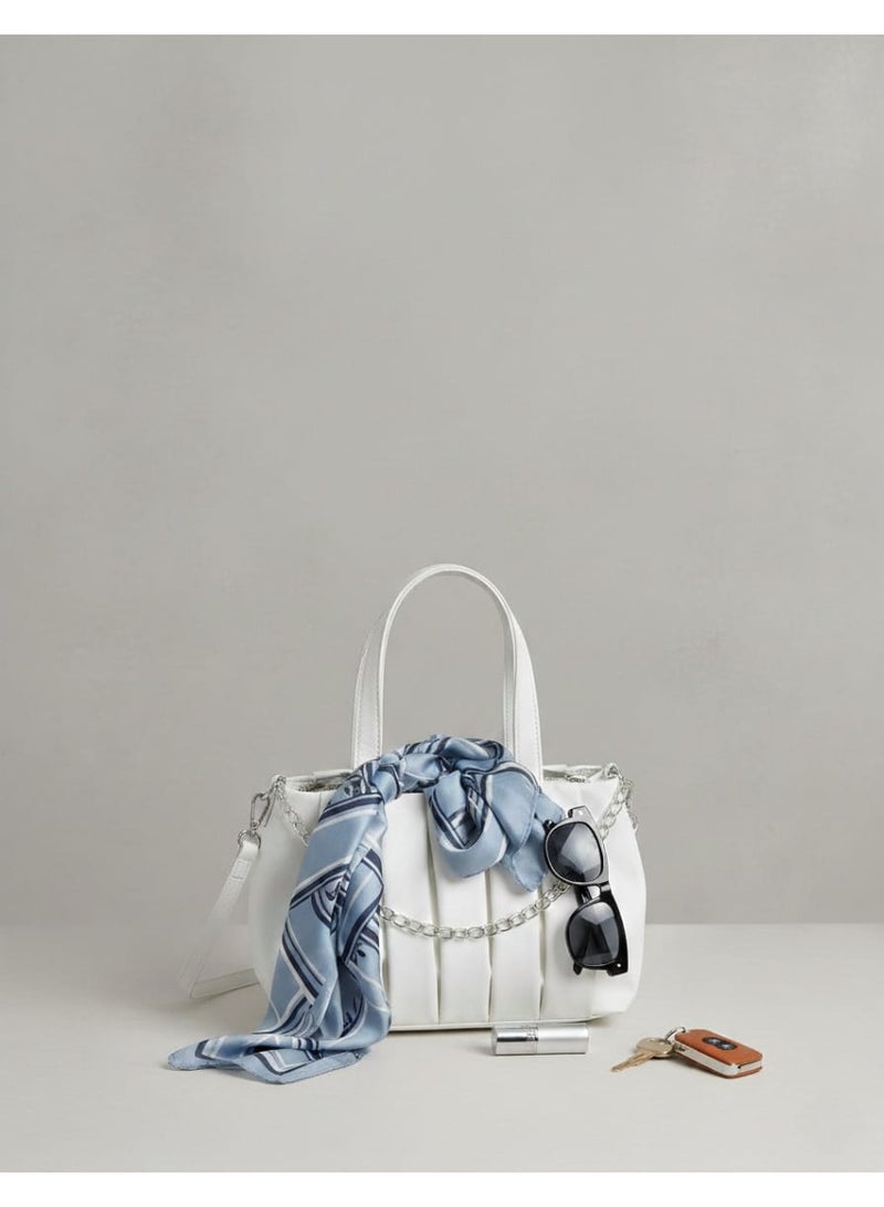 شنطة حريمي 2 في 1 يد وكروس – خامة ضد الميه بسلسلة معدن شيك - Image 3