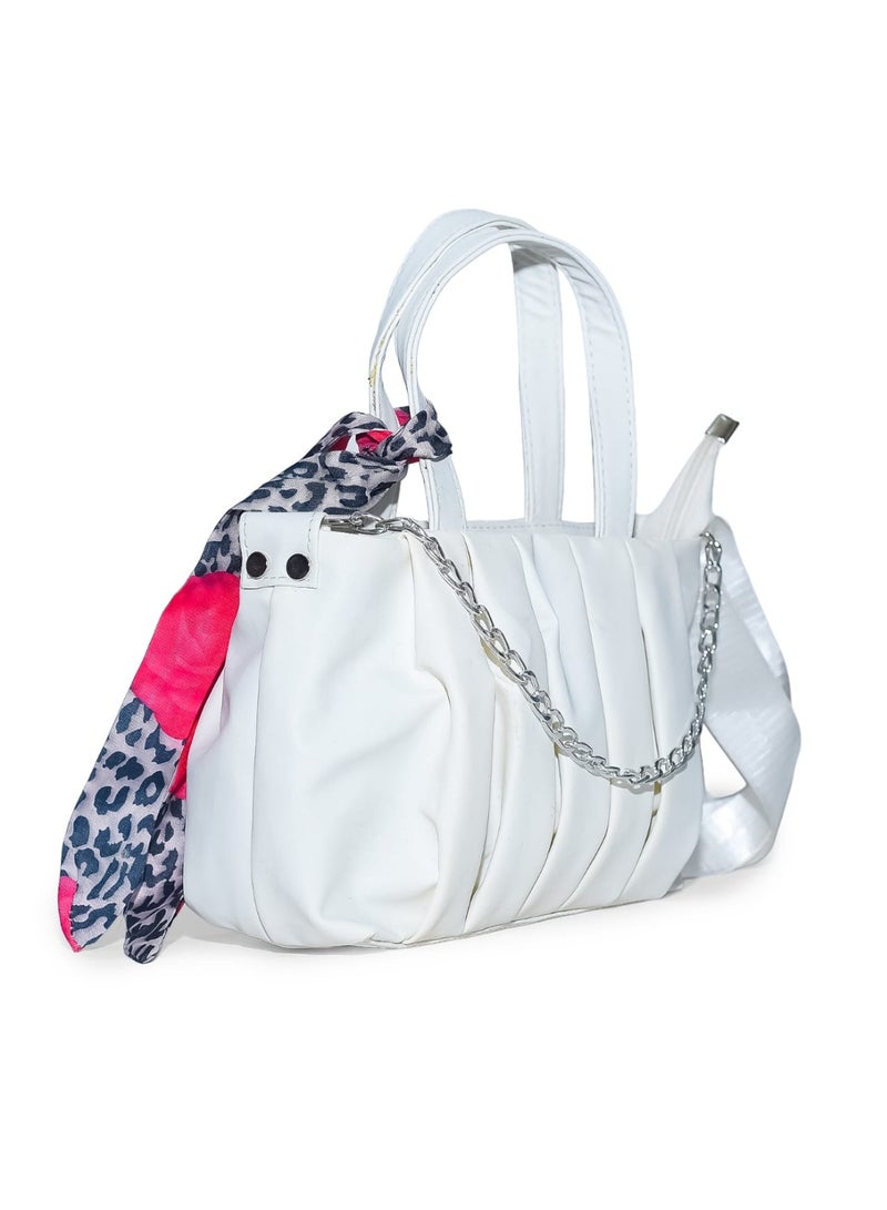 شنطة حريمي 2 في 1 يد وكروس – خامة ضد الميه بسلسلة معدن شيك - Image 5