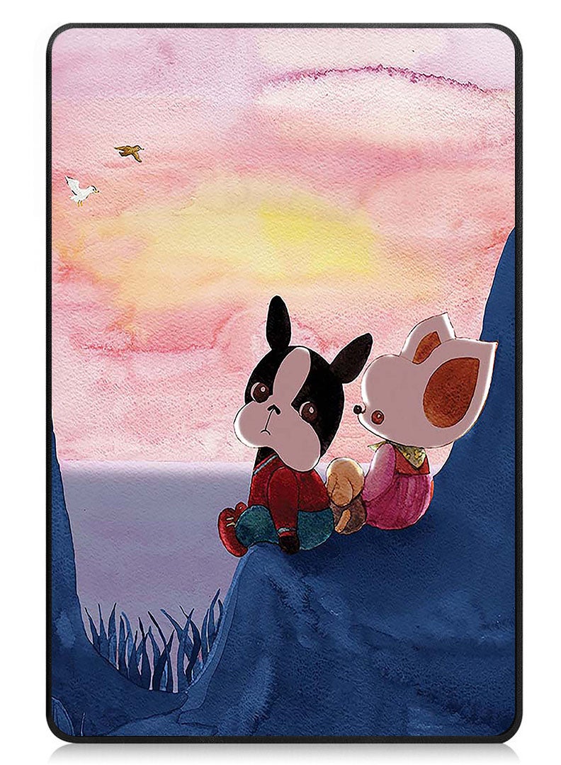 Theodor Protective Flip Case For Samsung Galaxy Tab S6 Lite 10.4 Inch 2024/2022/2020, With Trifold Stand Auto Wake Sleep Shockproof Cover Cute Couple cartoon - Image 1