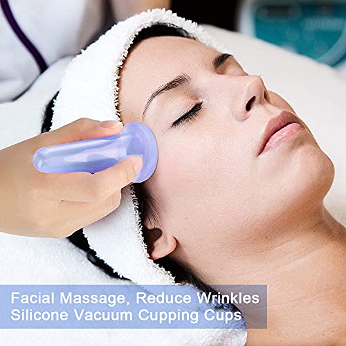 Oligitdi 4Pcs Silicone Vacuum Cupping Cups Massage Set With Bag Face Body Cups For Wrinkle Reducer,Collagen Stimulator,Pain Relief - Image 2