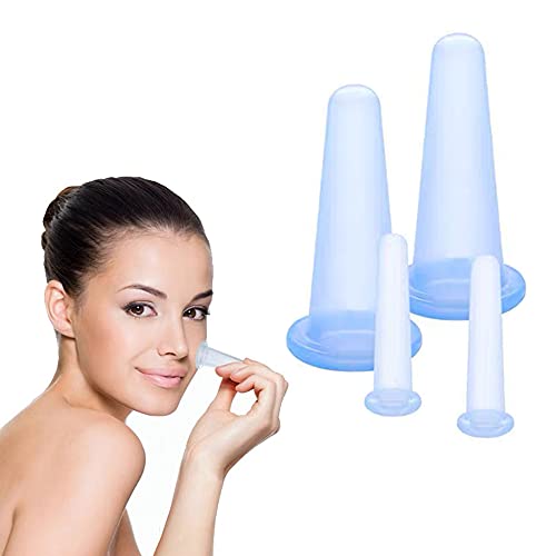 Oligitdi 4Pcs Silicone Vacuum Cupping Cups Massage Set With Bag Face Body Cups For Wrinkle Reducer,Collagen Stimulator,Pain Relief - Image 1
